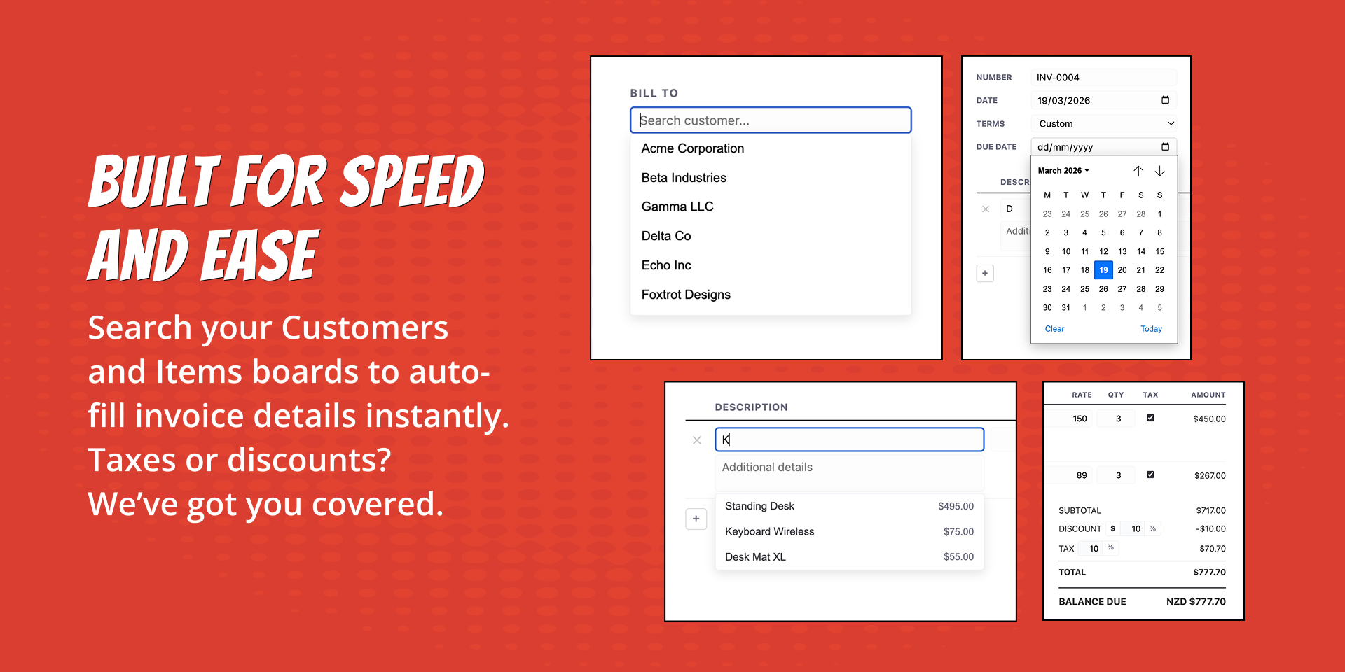 Easy Invoice — product catalog